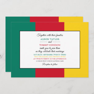 Cameroonian Flag, Flag of Cameroon Wedding Invitation