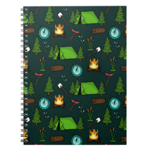 Camfire In Forest , Happy Camper, Funny camping, E Notebook