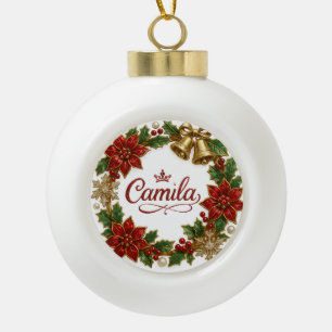 Camila Christmas Name Ceramic Ornament