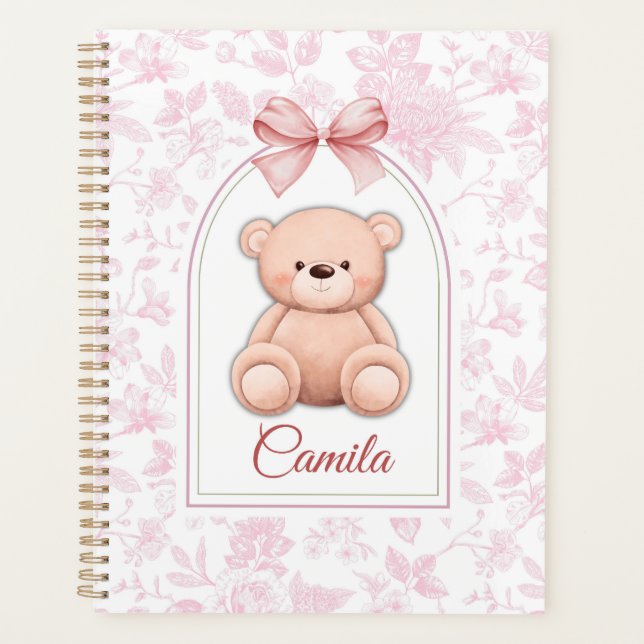 Camila | Custom Pink Teddy Bear Nursery Design  Planner (Front)