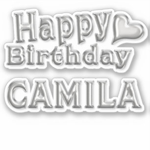 Camila Happy Birthday silver Sticker