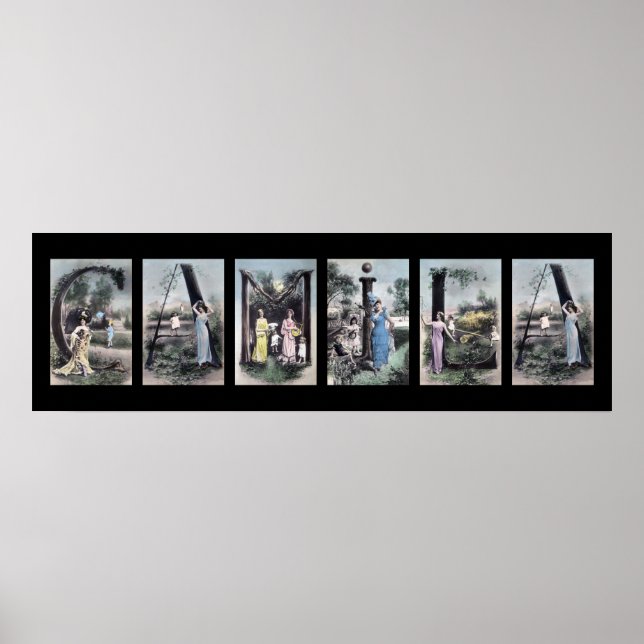 CAMILA Vintage Alphabet Letter Name Art Poster (Front)