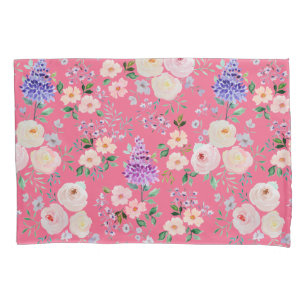 Camilia Rose Watercolor Floral Pillowcase