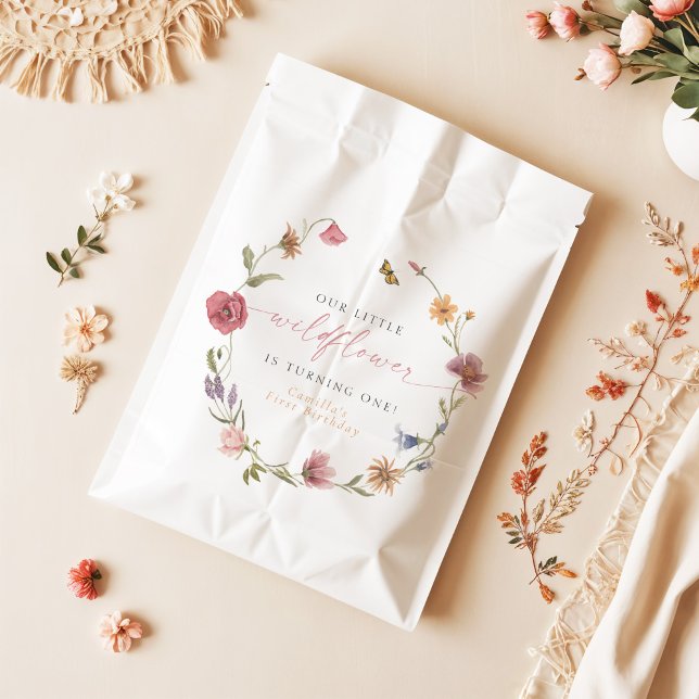 CAMILLA Butterfly Wildflower Girl First Birthday Favour Bags (Creator Uploaded)