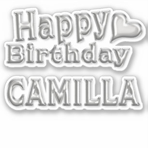 Camilla Happy Birthday silver Sticker