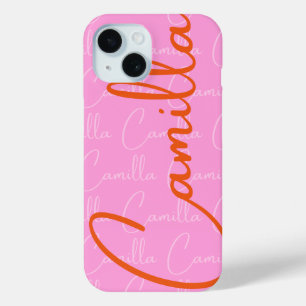 Camilla Repeating Name Pattern iPhone 15 Case