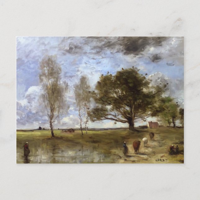 Camille Corot- The Cow Path Postcard (Front)