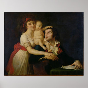 Camille Desmoulins his wife Lucile and their wife Poster