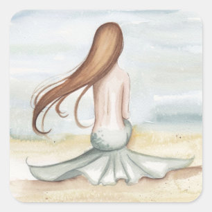 Camille Grimshaw Mermaid Watching Tide Sticker