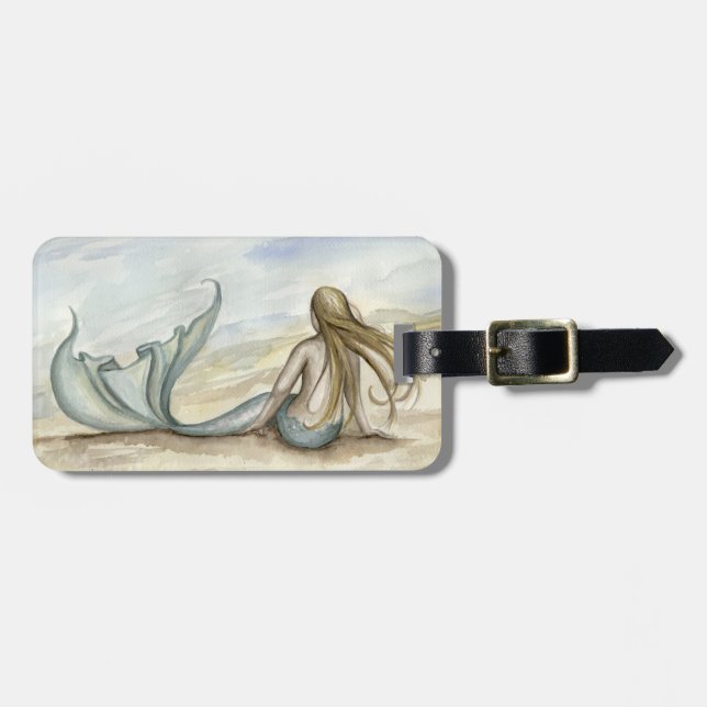Camille Grimshaw Seaside Mermaid Luggage Tag (Front Horizontal)
