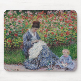 Camille Monet and a Child in the Artist's Garden i Mouse Mat