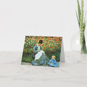 Camille Monet and Child in Artist's Garden Card