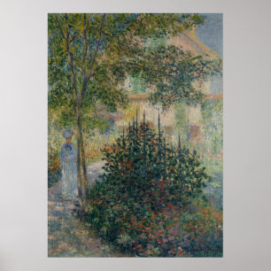 Camille Monet in Garden Argenteuil Poster