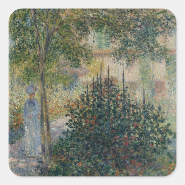 Camille Monet in Garden Argenteuil Square Sticker (Front)