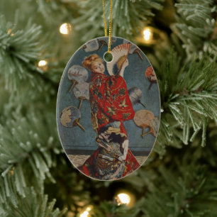 Camille Monet in Japanese Costume by Claude Monet Ceramic Tree Decoration