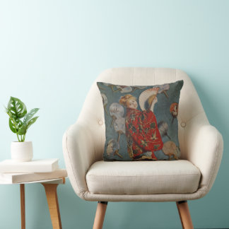 Camille Monet in Japanese Costume by Claude Monet Cushion
