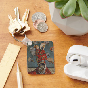 Camille Monet in Japanese Costume by Claude Monet Key Ring