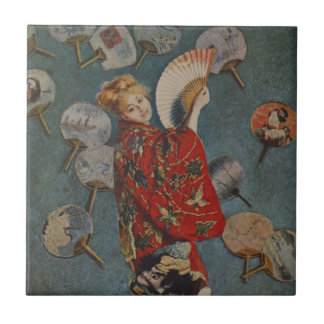 Camille Monet in Japanese Costume by Claude Monet Tile