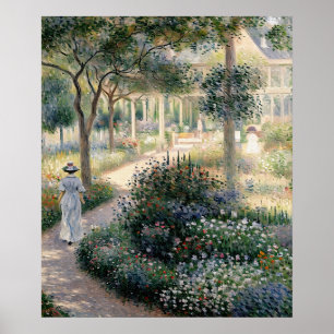 Camille Monet in the Garden at Argenteuil Poster