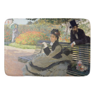 Camille Monet on a Bench  Claude Monet    Bath Mat
