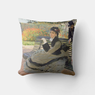 Camille Monet on a Bench Claude Monet Cushion