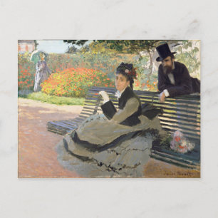 Camille Monet on a Bench Claude Monet Postcard