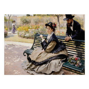 Camille Monet on a Garden Bench Poster