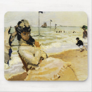Camille on the Beach at Trouville Mouse Mat