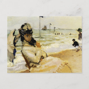 Camille on the Beach at Trouville Postcard