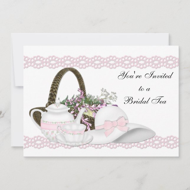 Camille Pink Bridal Tea Invitation (Front)