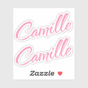Camille pink name decorative x2