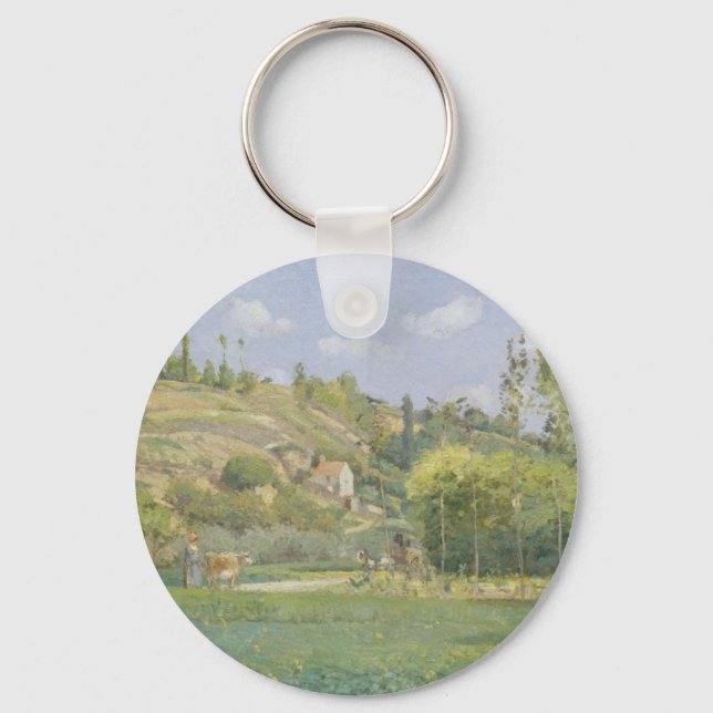 Camille Pissarro | A Cowherd at Valhermeil, Auvers Key Ring (Front)