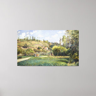 Camille Pissarro A Cowherd at Valhermeil, Auvers-s Canvas Print