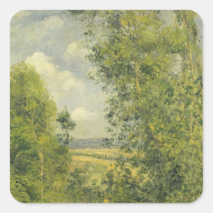 Camille Pissarro A Rest in the Meadow Square Sticker