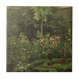 Camille Pissarro A Rose Garden Tile