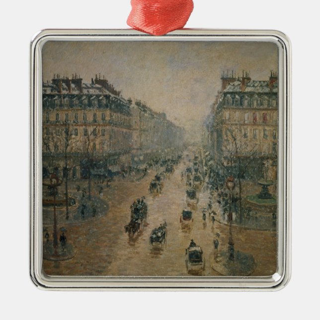 Camille Pissarro | Avenue de L'Opera, Paris, 1898 Metal Tree Decoration (Front)