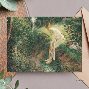 Camille Pissarro Bather in the Woods Painting Art  Postcard