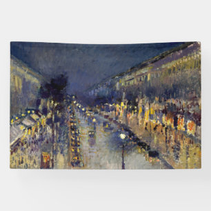 Camille Pissarro - Boulevard Montmartre at Night Banner