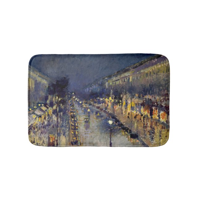 Camille Pissarro - Boulevard Montmartre at Night Bath Mat (Front)