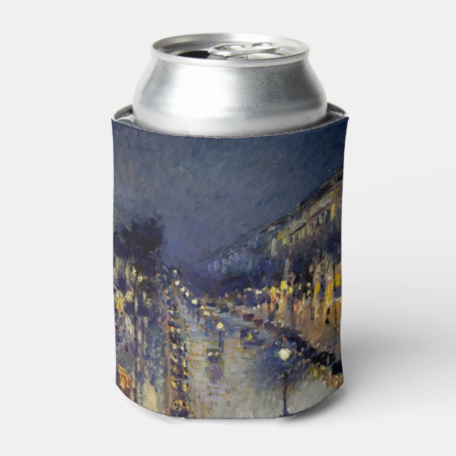 Camille Pissarro - Boulevard Montmartre at Night Can Cooler (Can Front)