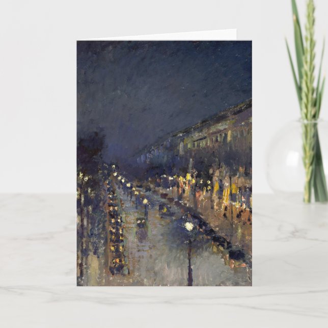Camille Pissarro Boulevard Montmartre at Night Card (Front)