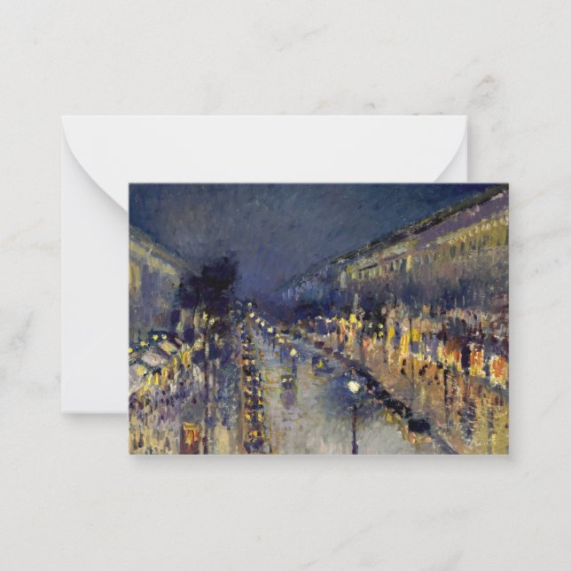 Camille Pissarro - Boulevard Montmartre at Night Card (Front)