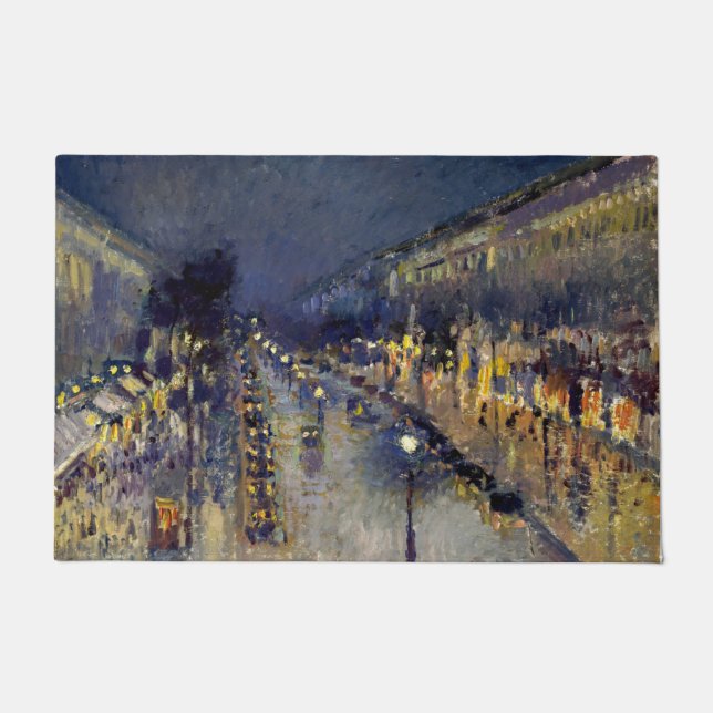 Camille Pissarro - Boulevard Montmartre at Night Doormat (Front)
