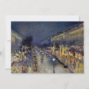 Camille Pissarro - Boulevard Montmartre at Night Invitation