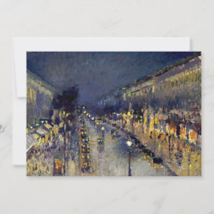 Camille Pissarro - Boulevard Montmartre at Night Invitation