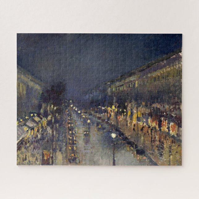 Camille Pissarro Boulevard Montmartre at Night Jigsaw Puzzle (Horizontal)