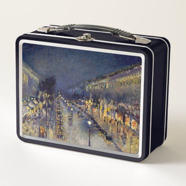 Camille Pissarro - Boulevard Montmartre at Night Metal Lunch Box (Front)