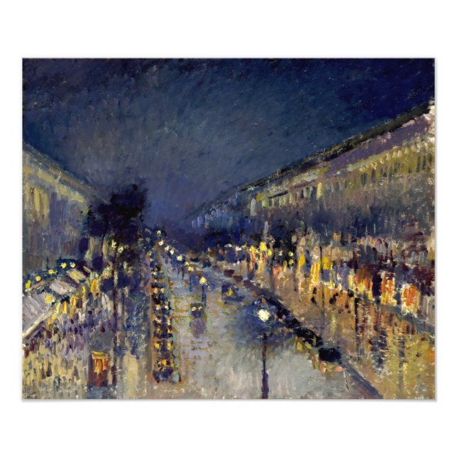 Camille Pissarro - Boulevard Montmartre at Night Photo Print (Front)