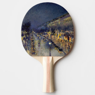 Camille Pissarro - Boulevard Montmartre at Night Ping Pong Paddle
