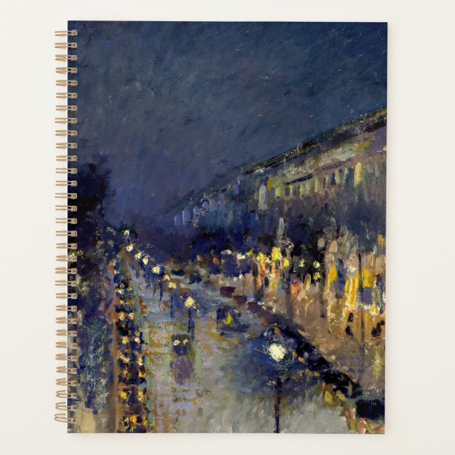 Camille Pissarro - Boulevard Montmartre at Night Planner (Front)